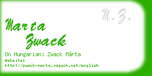 marta zwack business card