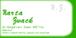marta zwack business card